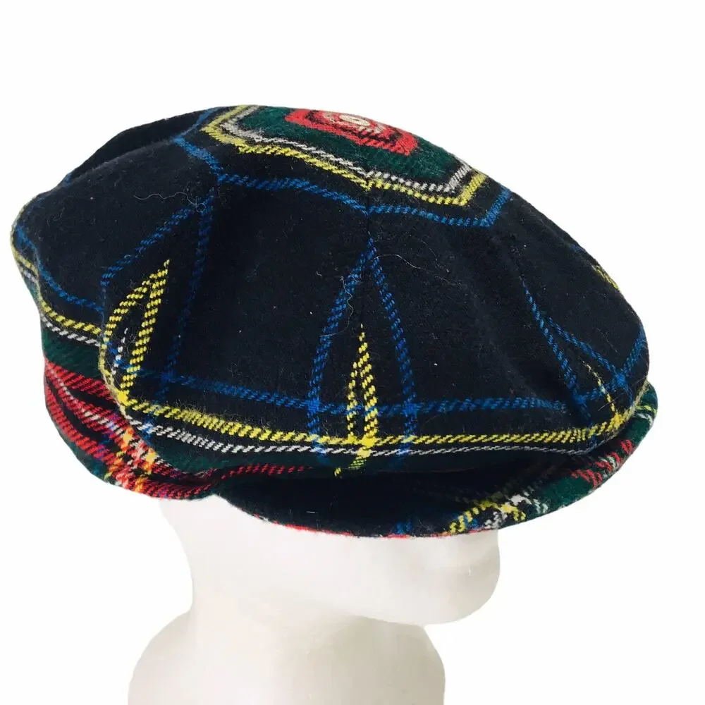 Scotland Tom Morris Blackwatch Acrylic & Wool Cabbie Golf Hat Plaid Sz 7.5
